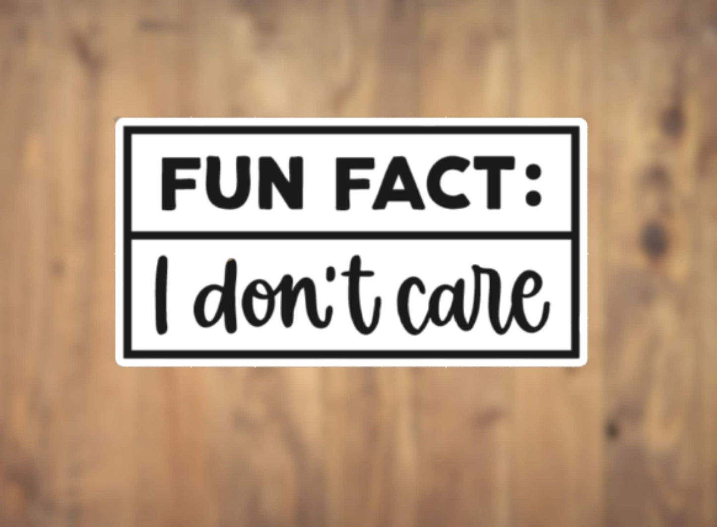 Fun Fact: I Don't Care Vinyl Sticker | Laptop Sticker | Tumbler Sticker | Phone Sticker | Water Bottle Sticker |  Planner Sticker