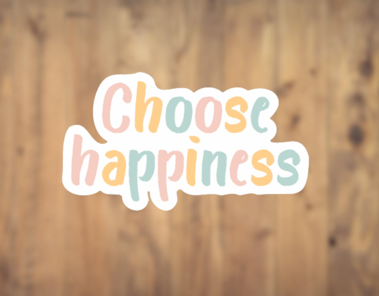 Choose Happiness Rainbow Pastel Vinyl Sticker | Laptop Sticker | Tumbler Sticker | Phone Sticker | Water Bottle Sticker | Planner Sticker