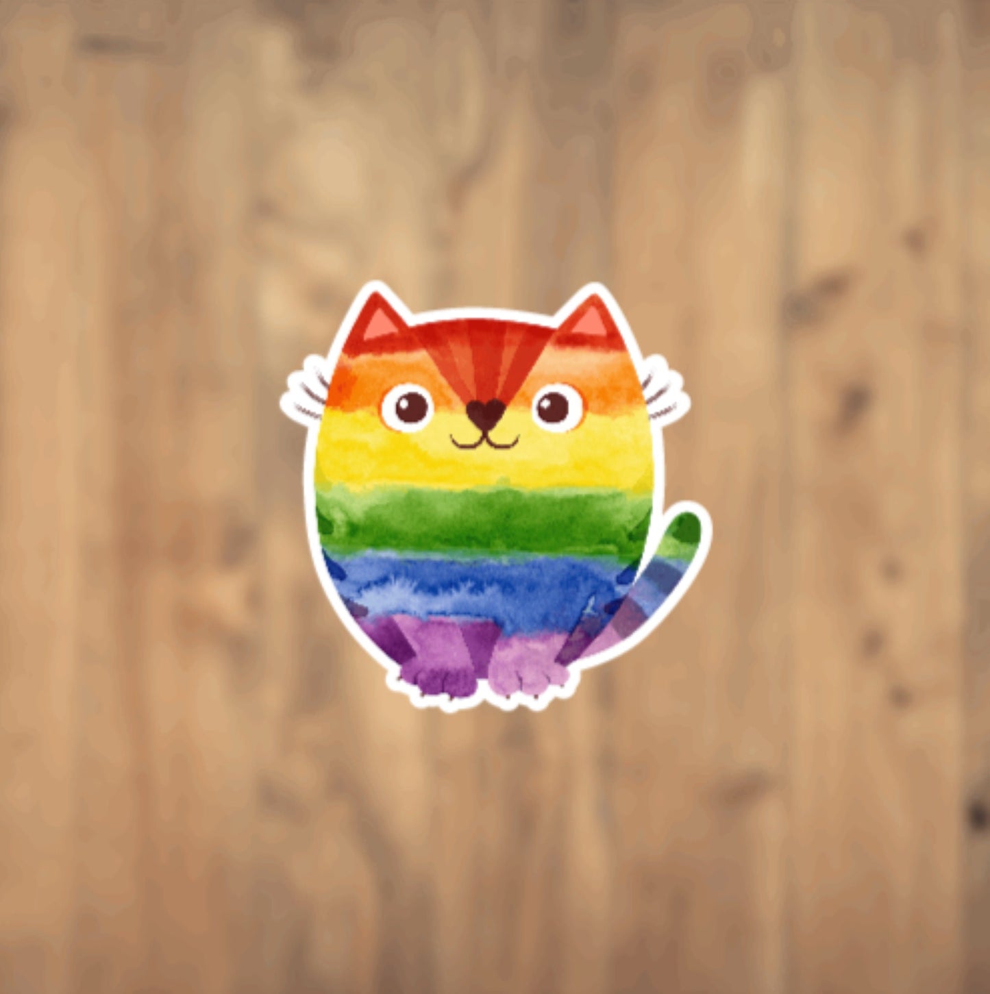 Pride Rainbow Cat Vinyl Sticker | Laptop Sticker | Tumbler Sticker | Phone Sticker | Water Bottle Sticker | Planner Sticker