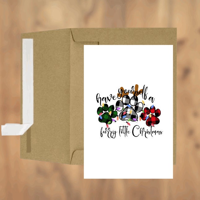 Have Yourself A Furry Little Christmas, Greeting Card, Holiday Card, Christmas Card, Animal Card, Pet Card, Blank Card