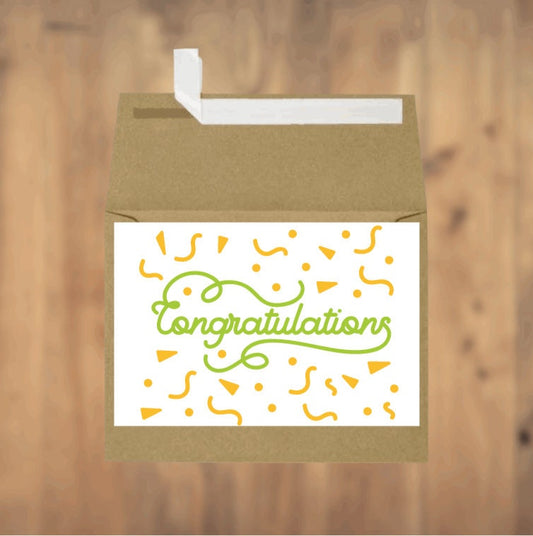 Confetti Congratulations Greeting Card, Special Occasion Card, Blank Card, Housewarming Card, Wedding Card, Engagement Card