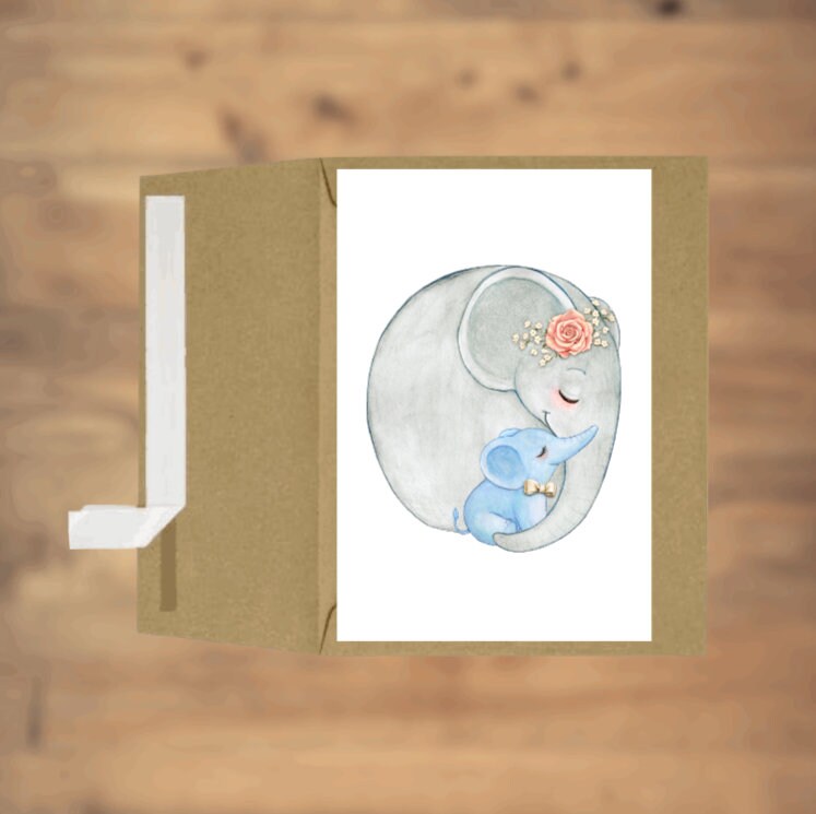 Baby Boy, Elephant, Baby Shower, New Baby, Greeting Card, Welcome Baby, Special Occasion Card