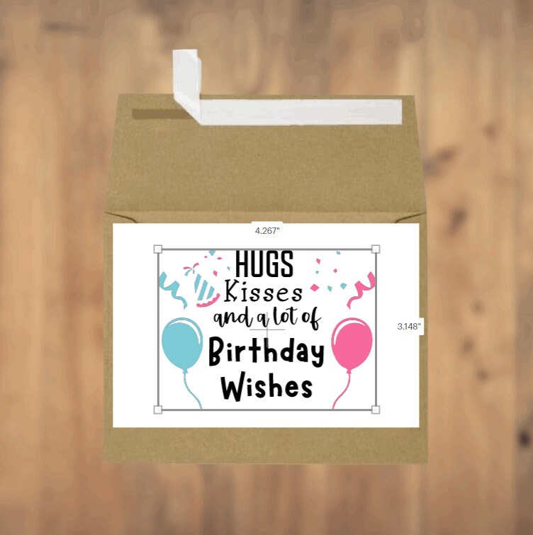 Hugs Kisses And A Lot Of Birthday Wishes, Happy Birthday, Birthday Card, Greeting Card, Special Occasion Card, Blank Card