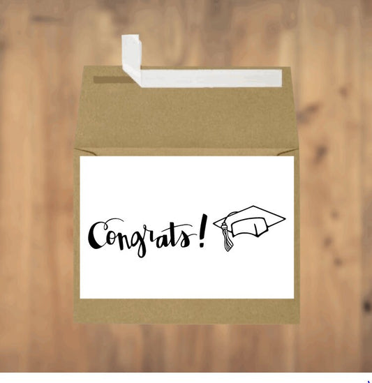 Graduation Cap, Congrats, Greeting Card, Congratulations Card, Congrats Card, Graduation Card, Special Occasion Card, Blank Card