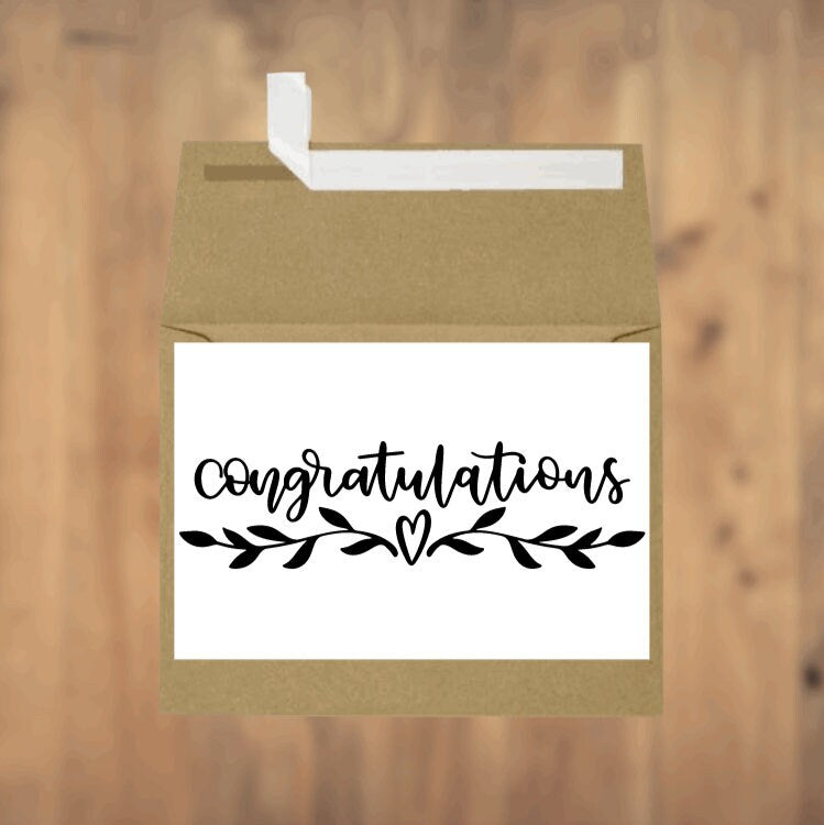 Congratulations, Congrats, Greeting Card, Wedding Card, Engagement Card, New Baby Card, Special Occasion Card, Blank Card