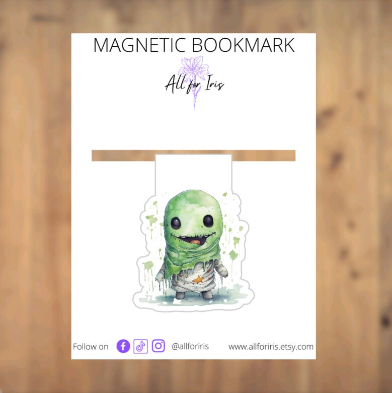 Zombie Mummy, Magnetic Bookmark, Spooky, Cute, Horror, Fantasy, Bookish, Reading, Gift, Book Club, Page Holder, Page Clip, Spot Saver